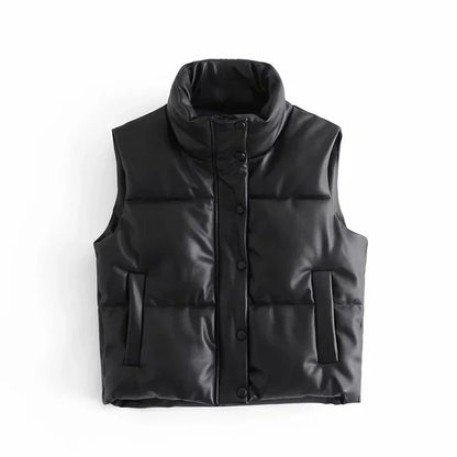 Gilet Sans Manches Moderne Avec Poche Pour Femme | Court