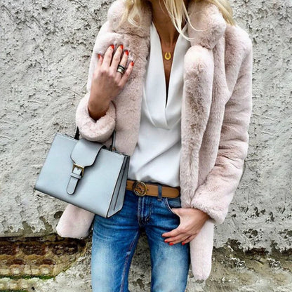 Manteau Femme Mi-Long Élégant et Chaud pour Hiver