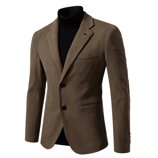 Blazer Homme Tissu Structuré Revers Classique Coupe Moderne - PanierRoyale