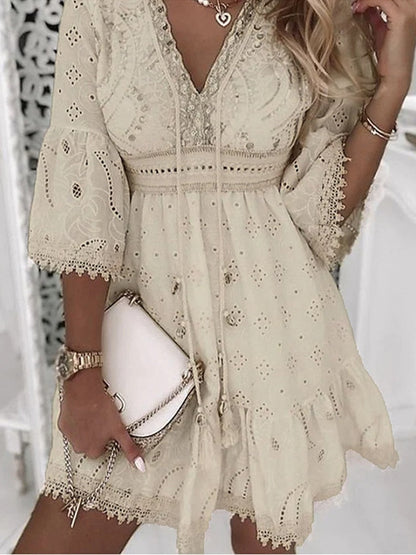 Robe de soirée dentelle chic pour femme