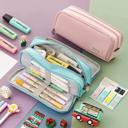 Trousse Scolaire Grande Capacité Compartiments Multiples Unisexe