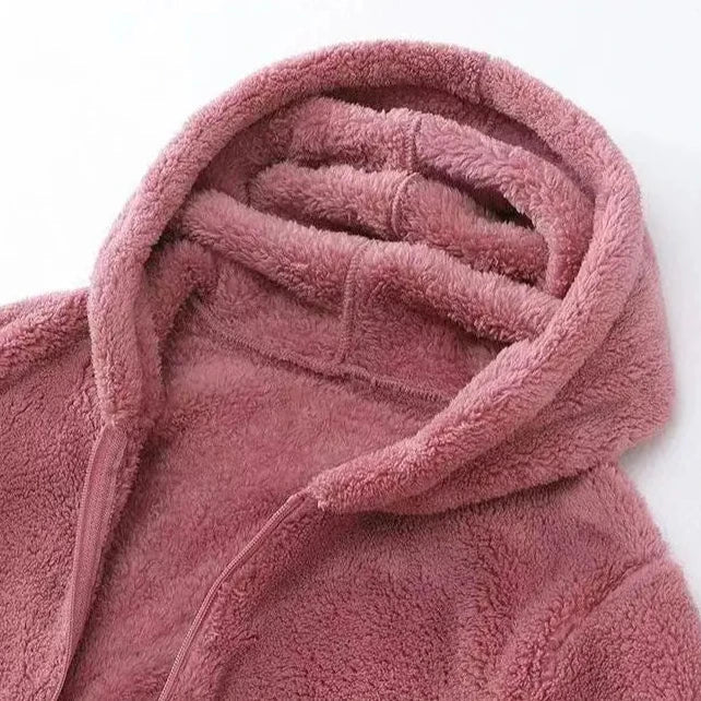Blouson Hiver Femme Douillet avec Fermeture Éclair