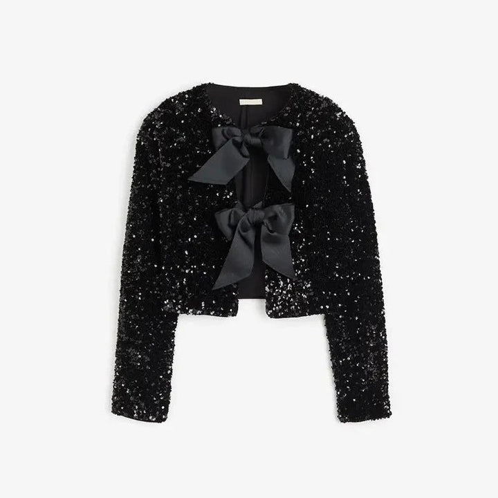 Veste en Paillettes Chic avec Lacets - vue 3