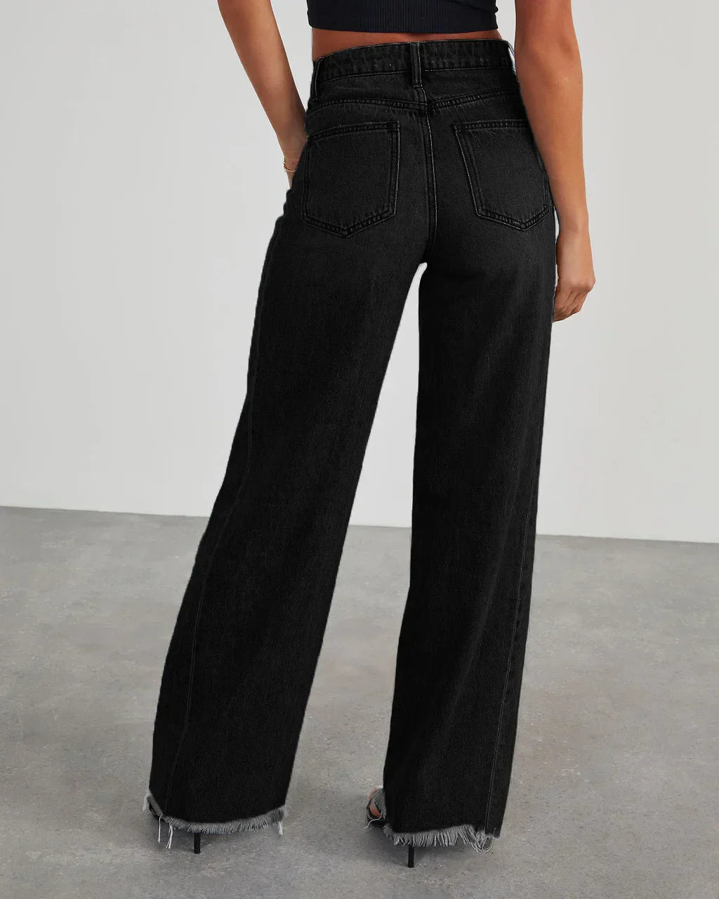 Jean Femme Large Taille Grise Déchiré