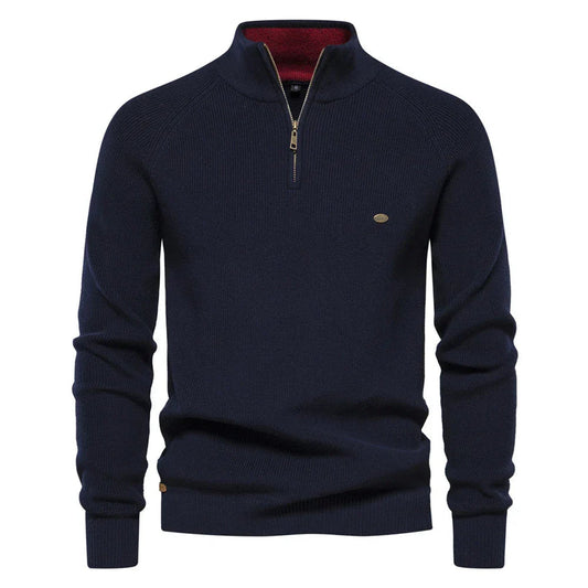 Pull Homme Hiver Élégant - Col Zippé et Coupe Slim - PanierRoyale
