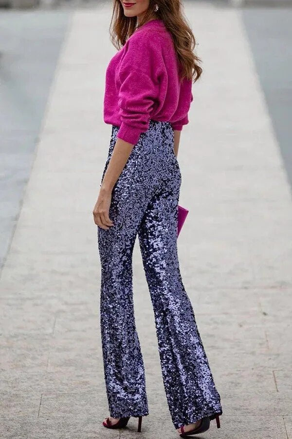 Pantalon large Taille Haute Élégant et Confortable