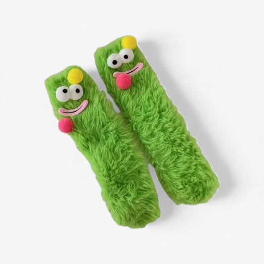 Chaussettes colorées 3D doublées peluche pour femme - PanierRoyale