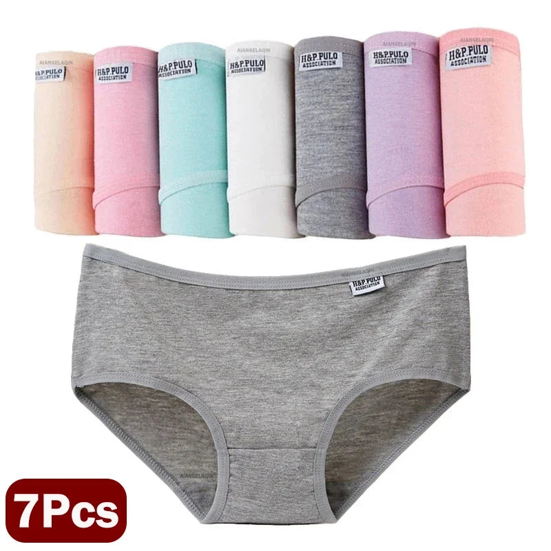Lot de culottes Femme Coton Extensible Taille Moyenne Coupe - PanierRoyale