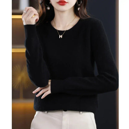 Pull Femme Cachemire Col Rond Coupe Confortable
