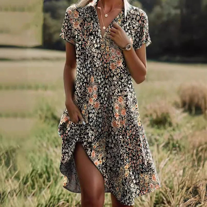Robe Été Fleurs Colorées et Légère