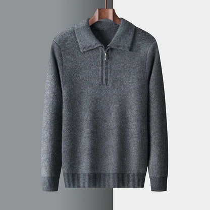 Pull Homme Hiver Col Zip Décontracté
