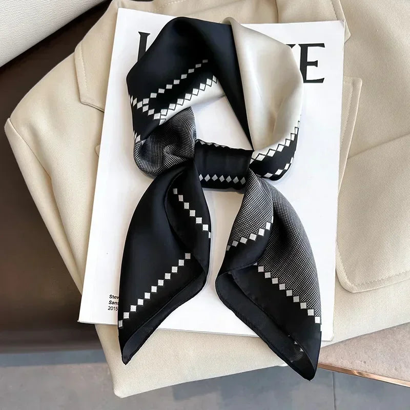 Foulard Carré Femme Satin Imprimé Multi-usage