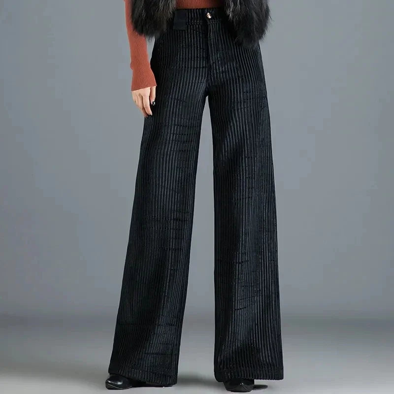 Pantalon Féminin Rayé Chic pour Bureau