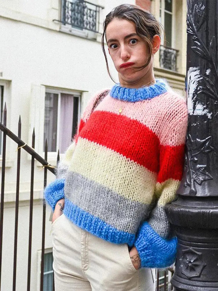 Cardigan Rayé Doux et Confortable - PanierRoyale