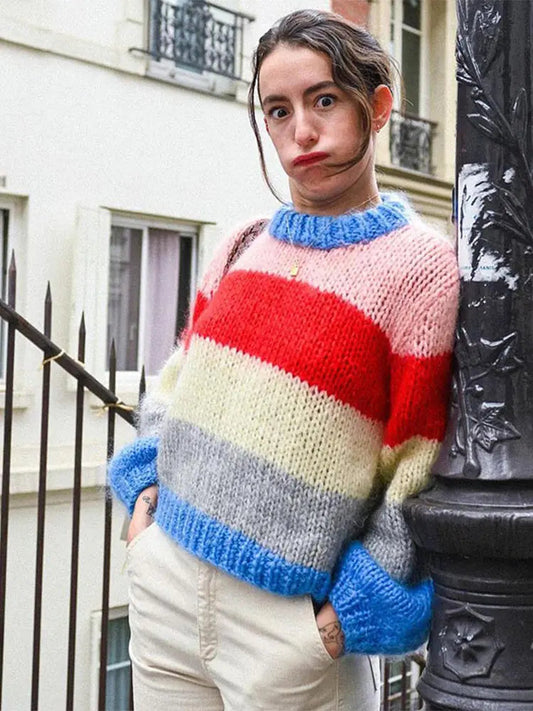 Cardigan Rayé Doux et Confortable - PanierRoyale