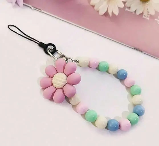Dragonne téléphone Femme Perles Fait Main Décoration Fleur