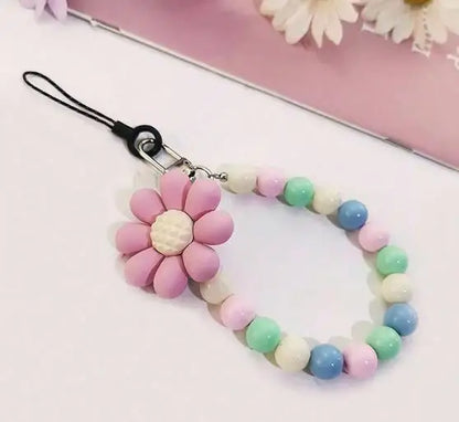 Dragonne téléphone Femme Perles Fait Main Décoration Fleur