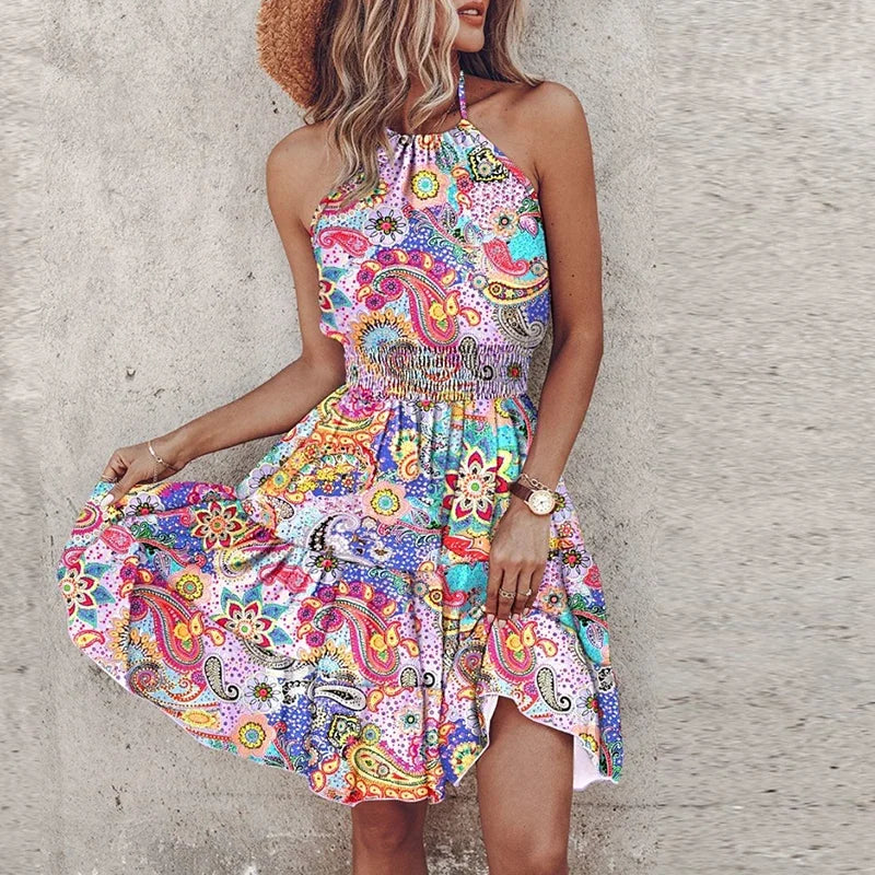 Robe Été Légère à Imprimé Floral pour Femme