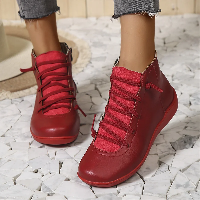 Bottines Femme Cuir Imperméable et Confort