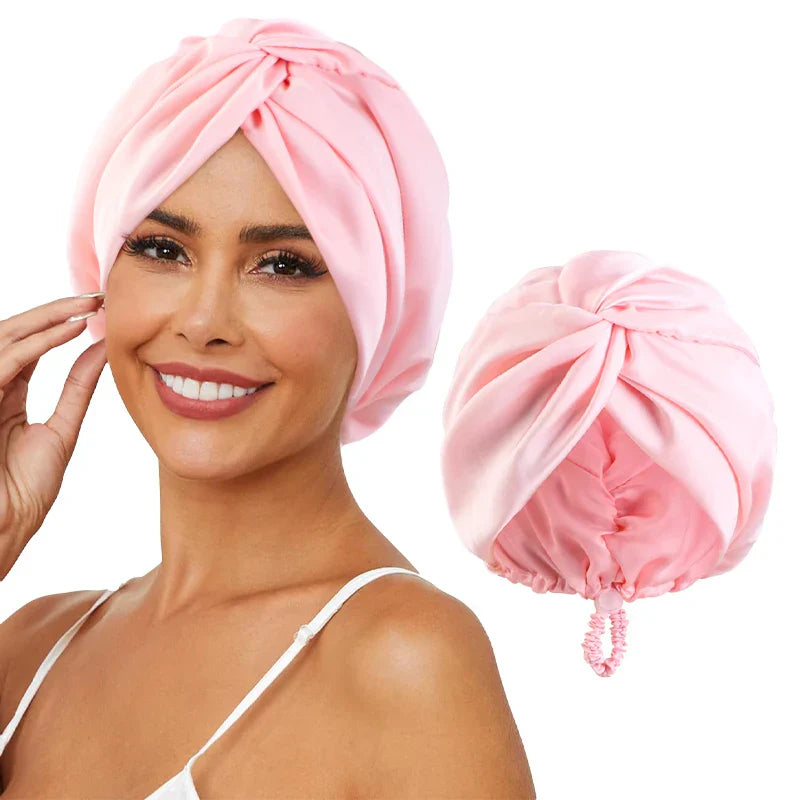 Bonnet de Nuit en Soie Douce et Élastique Lavande