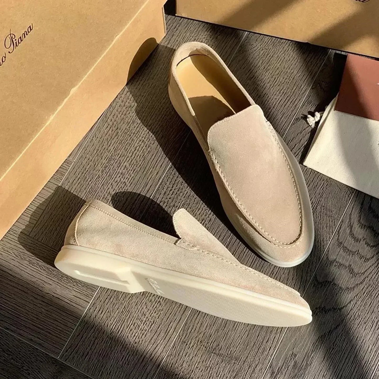 Mocassins Homme Cuir Brun semelle Gum