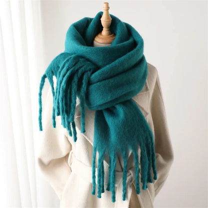 Écharpe Femme Hiver Douce et Chaude aux Franges