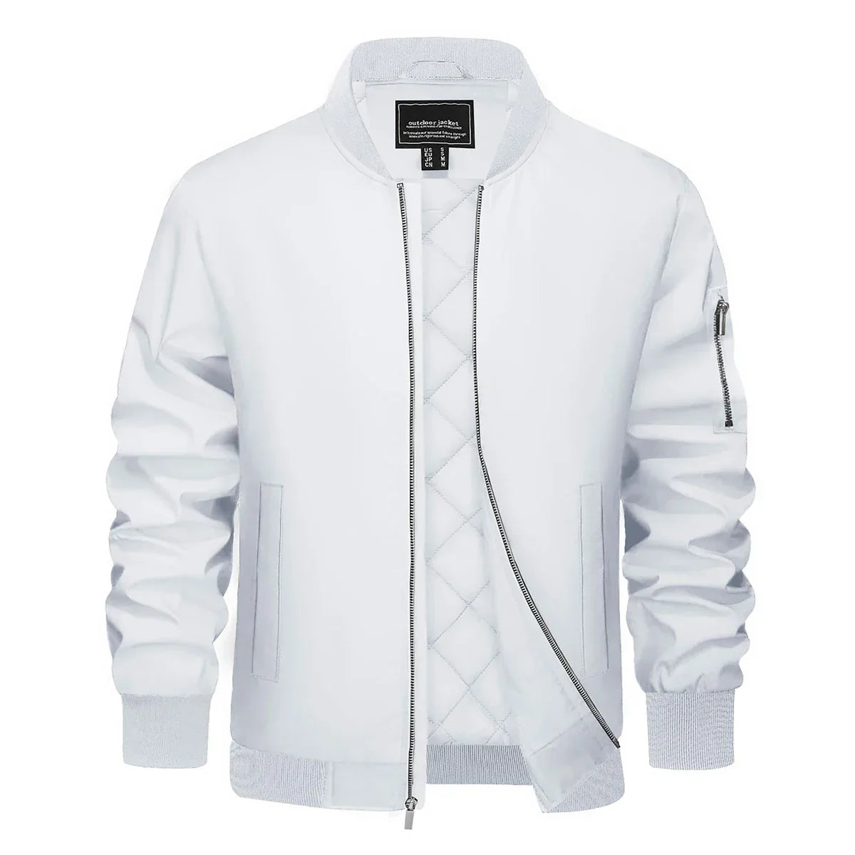 Veste bomber Homme Noir avec Fermeture Éclair Zip
