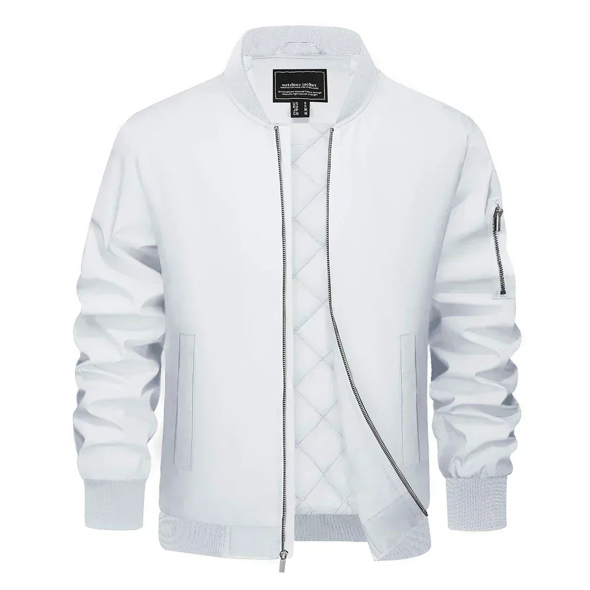 Blouson Cuir Brun Classique avec Fermeture Éclair et Poches