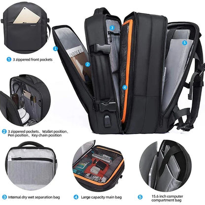 Sac à dos Homme Extensible Grande Capacité Multifonction Voyage Sport