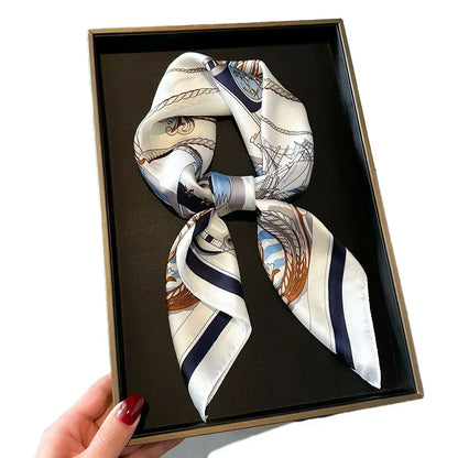 Foulard Carré Femme Satin Imprimé Multi-usage