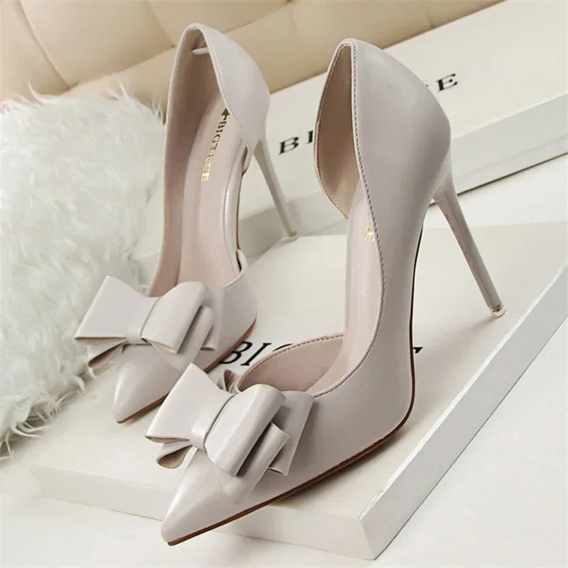 Chaussures Escarpins Talons Hauts à Nœud Délicat