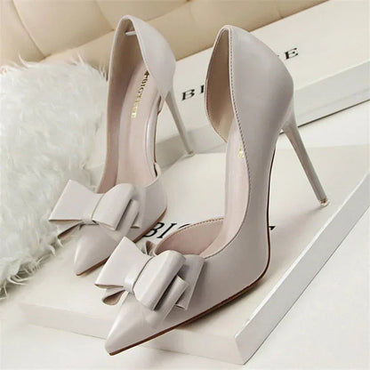 Chaussures Escarpins Talons Hauts à Nœud Délicat