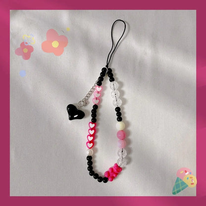 Dragonne téléphone Femme Perles Fait Main Décoration Fleur