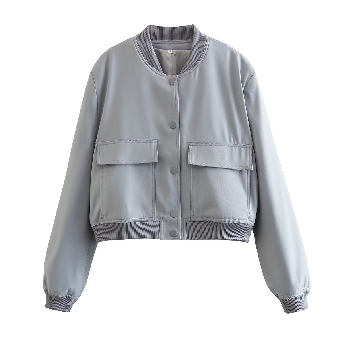 Veste femme courte avec poches, style décontracté pour tous les jours