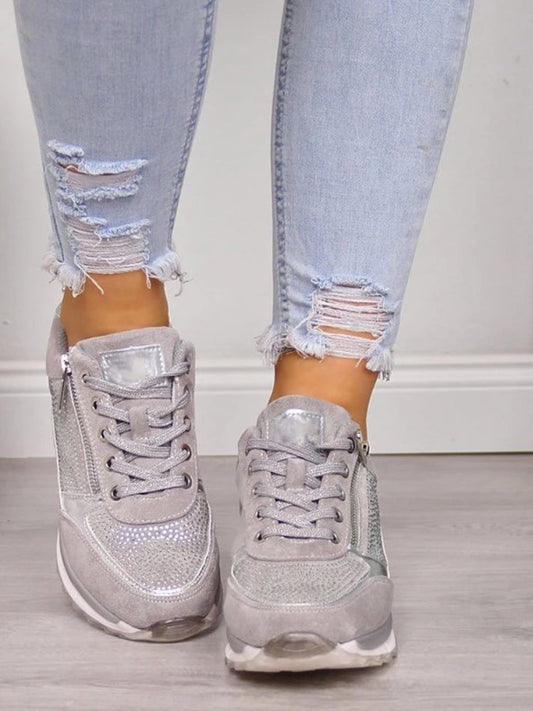 Chaussures Running Femme Brillantes à Lacets Éclair - PanierRoyale