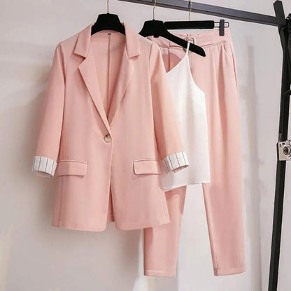 Costume Femme Tailleur Chic Trois Pièces