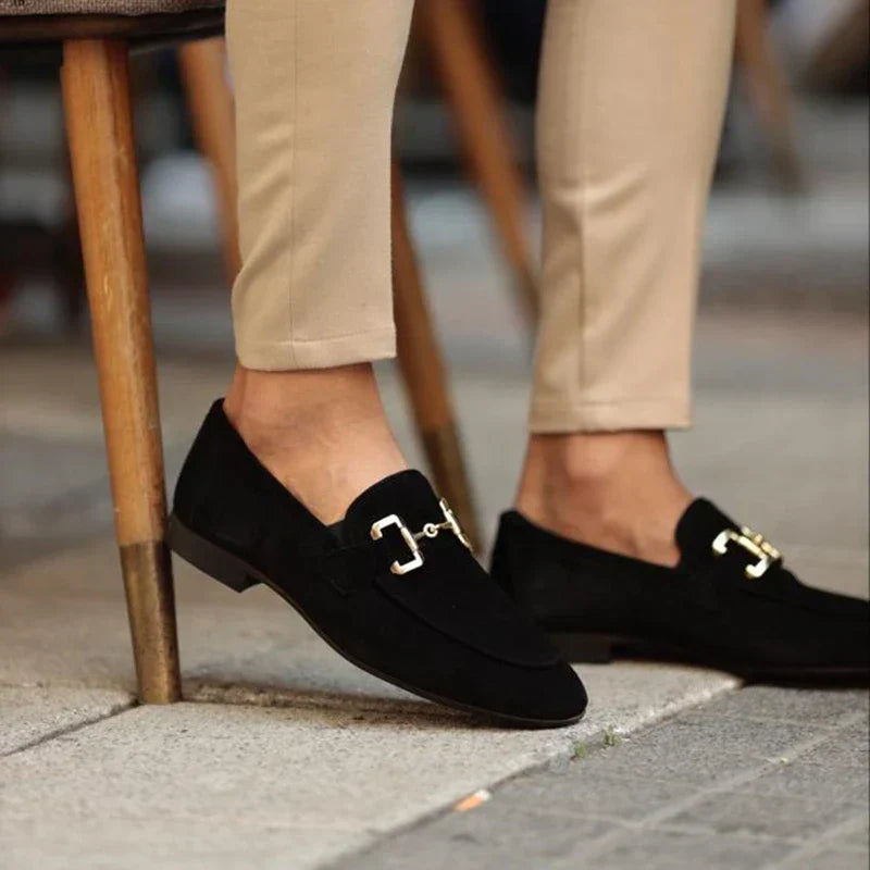 Mocassins Homme Cuir Suede Décontractés à Lacets