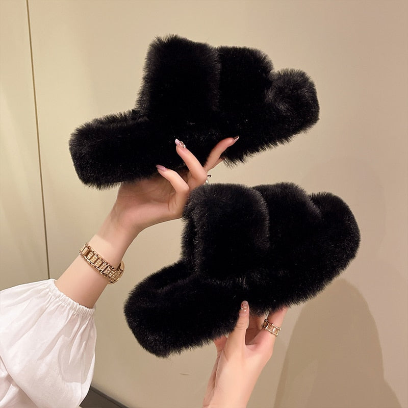 Chaussons Peluche Chauffants Antidérapants pour Maison