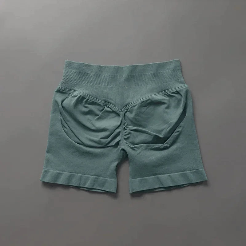 Short sport femme sans couture taille haute gainant