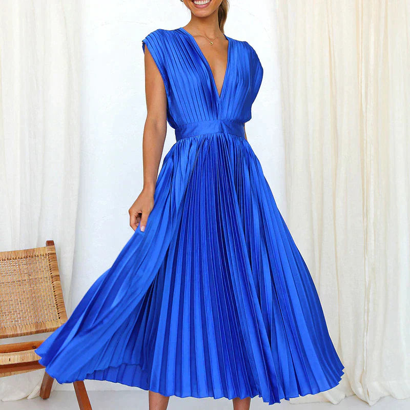 Robe Plissée Femme Élégante et Colorée