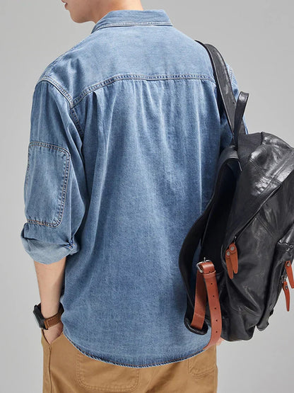 Chemise Jeans Homme Manche Longue Robuste