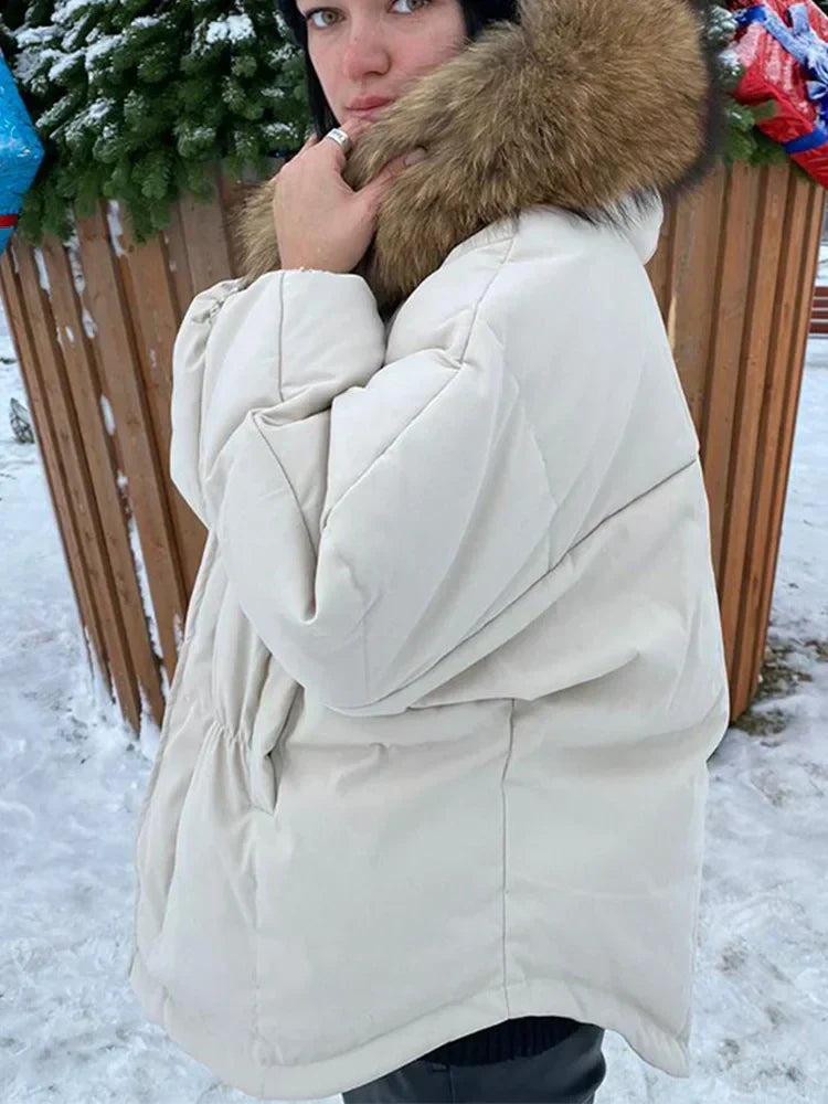 Manteau Femme Hiver Chic à Col Ronde - PanierRoyale
