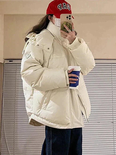 Veste D'hiver Femme Élégante avec Capuche et Fermeture Éclair - PanierRoyale