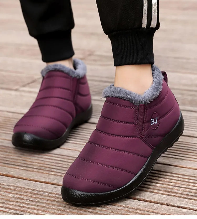 Bottines Femmes Hiver Fourrées Violet Clair - PanierRoyale