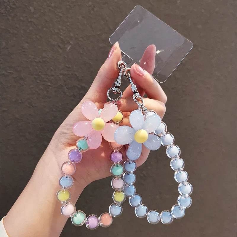 Dragonne téléphone Femme Perles Fait Main Décoration Fleur