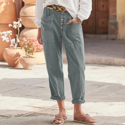 Pantalon Rose Confortable pour Femme avec Ceinture Élastique