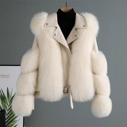 Veste Femme Hiver Chic en Fourrure Artificielle