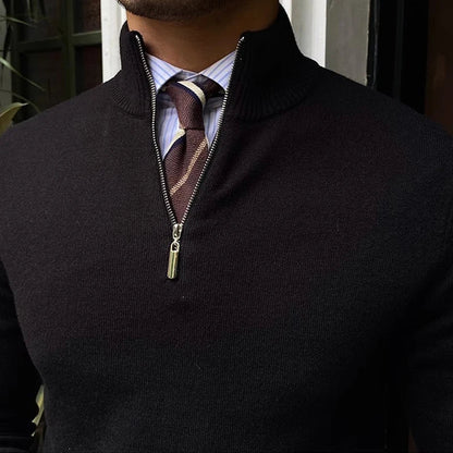 Pull Homme Col Zip Mi-Saison