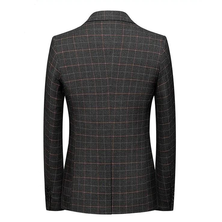 Blazer Noir à Carreaux Élégant pour Homme