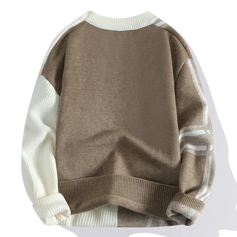 Pull Homme Col Rond Colorblock Hiver